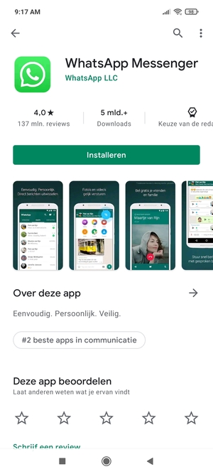 Selecteer Installeren