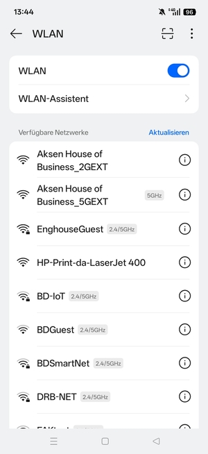 Wählen Sie das Wireless-Netzwerk, zu dem Sie eine Verbindung herstellen möchten