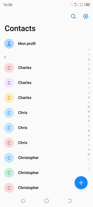 Sélectionnez le bouton du Paramètres