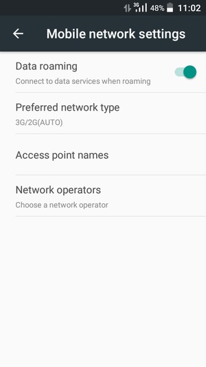 Turn Data roaming on or off