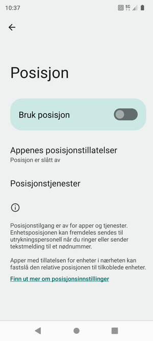 Slå av Bruk posisjon