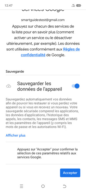 Sélectionnez Accepter