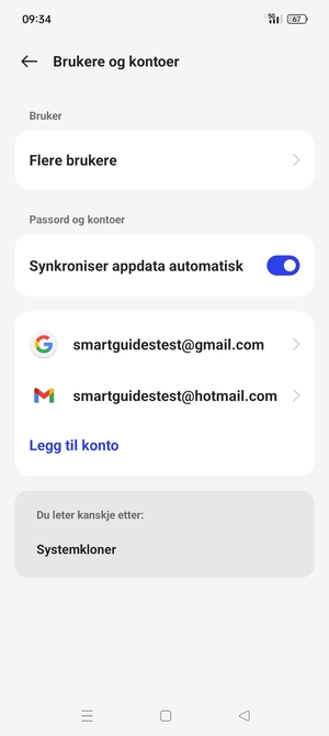 Velg din Google-konto