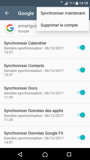 Sélectionnez Synchroniser maintenant