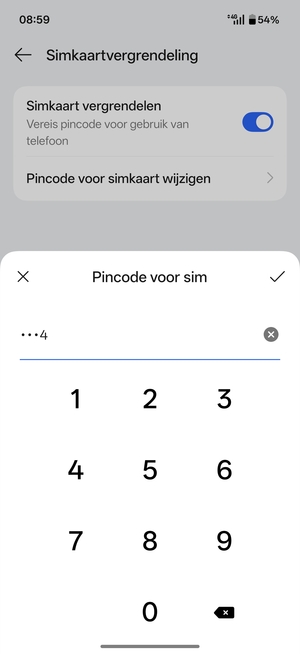 Voer uw Oude sim-pincode in en selecteer OK