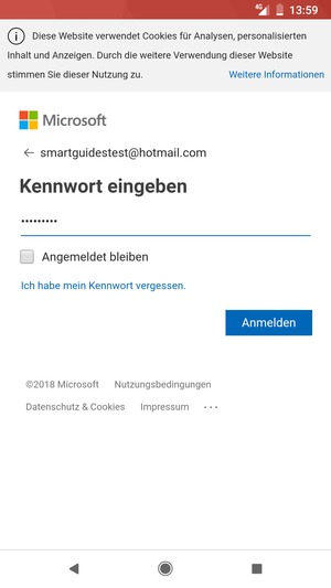 Geben Sie Ihre Passwort ein und wählen Sie Anmelden
