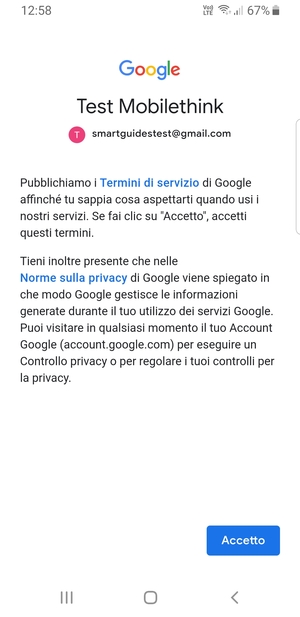 Seleziona Accetto
