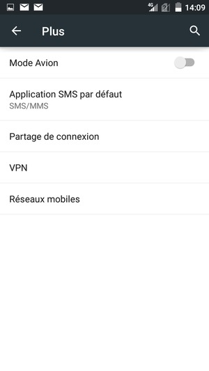 Sélectionnez Partage de connexion