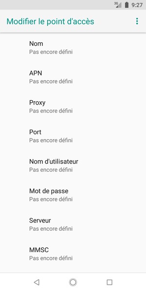 Saisissez les informations MMS