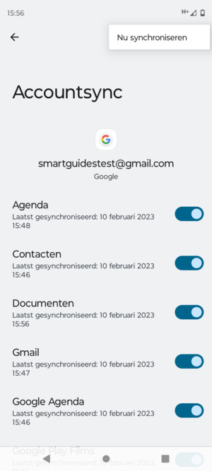 Selecteer Nu synchroniseren