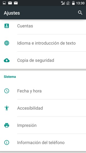 Desplácese y seleccione Información del teléfono
