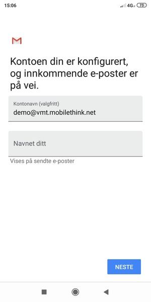 Gi kontoen din et navn, og skriv inn navnet ditt. Velg NESTE