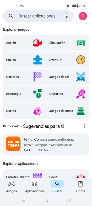Seleccione la barra de Búsqueda