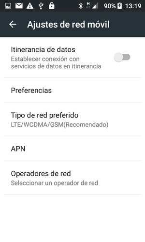 Seleccione Tipo de red preferido