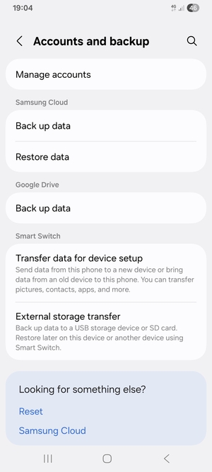 Select Manage accounts