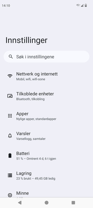 Velg Nettverk og internett