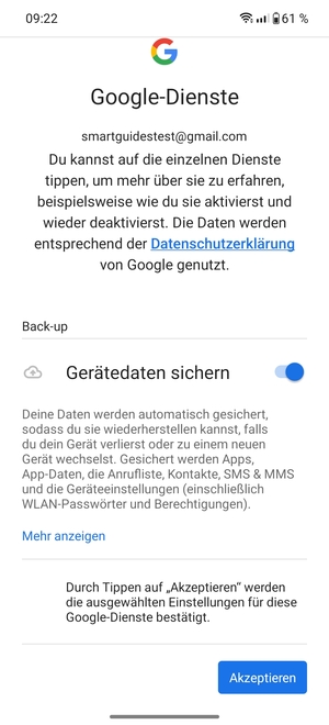 Wählen Sie Akzeptieren