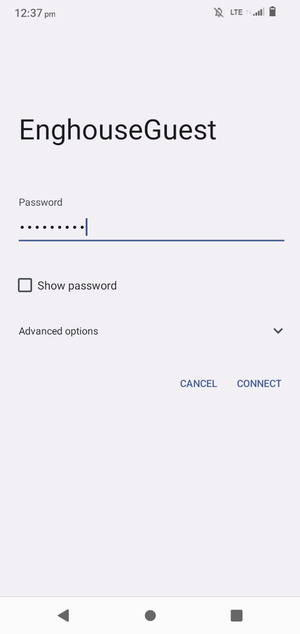 Enter the Wi-Fi password and select CONNECT