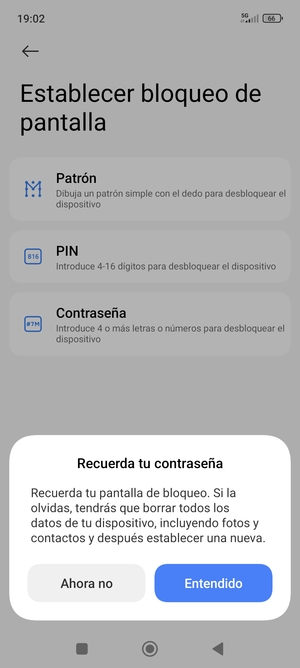Seleccione Entendido