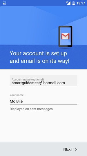 Give your account a name and enter your name. Select NEXT