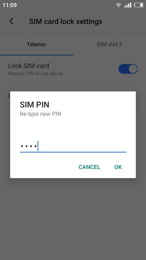 Confirm your new SIM PIN and select OK