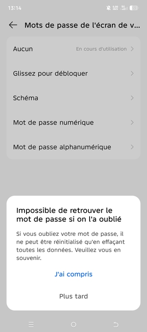 Sélectionnez J'ai compris