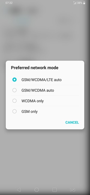 Select GSM only to enable 2G