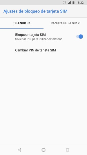 Seleccione Public y Cambiar PIN de tarjeta SIM