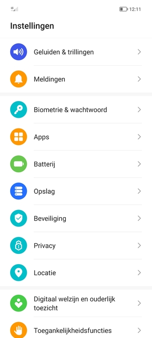 Scroll naar en selecteer Beveiliging