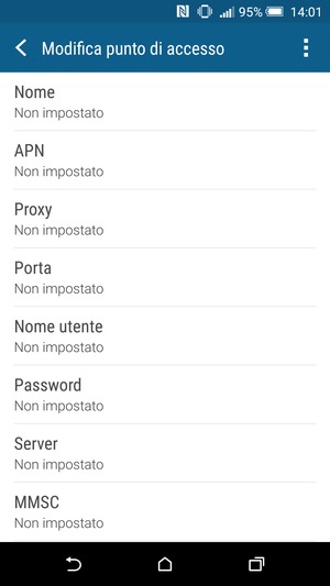 Inserisci informazioni MMS