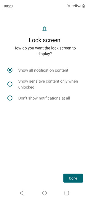 Select your preferred option and select Done
