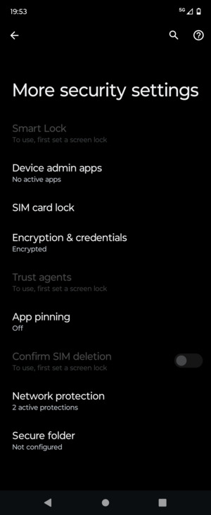 Select SIM card lock