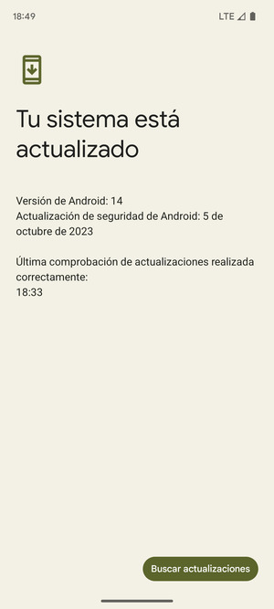Si su teléfono está actualizado, verá la siguiente pantalla