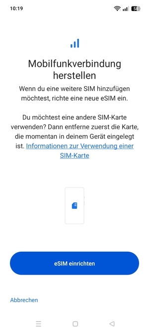 Wählen Sie eSIM einrichten