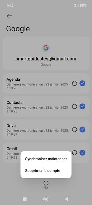 Sélectionnez Synchroniser maintenant