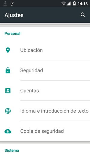 Desplácese y seleccione Cuentas