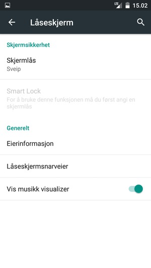 Velg Skjermlås