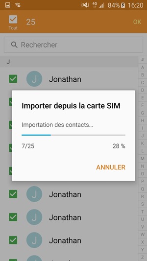 Vos contacts vont être enregistrés sur votre compte Google et dans votre téléphone lors de la prochaine synchronisation de Google.