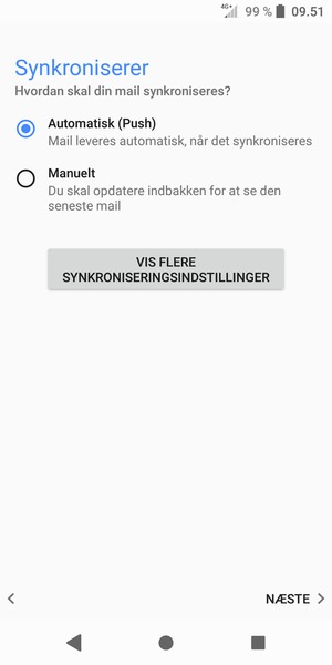 Vælg din foretrukne mulighed og vælg NÆSTE