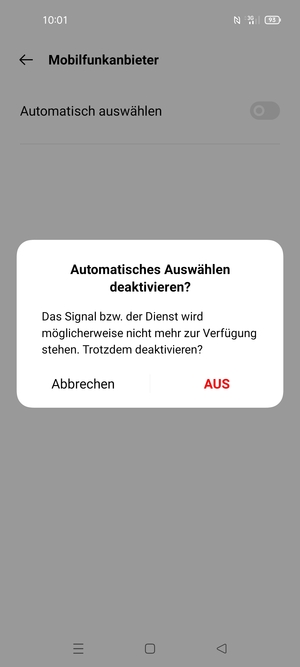 Wählen Sie AUS