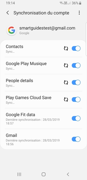 Vos informations seront synchronisées