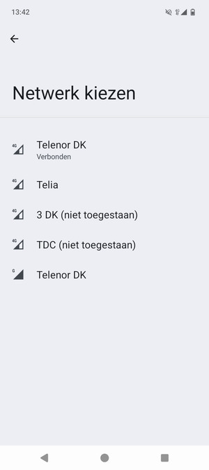 Selecteer een netwerkoperator uit de lijst