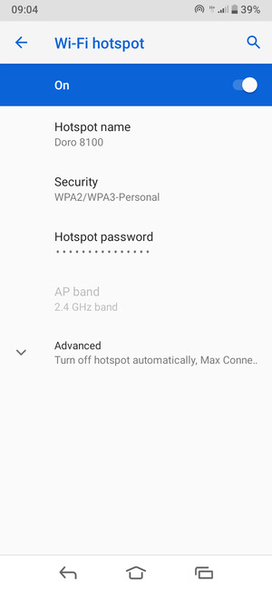 Your phone is now set up for use as a modem