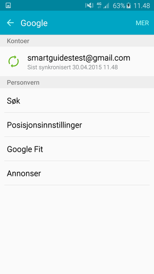 Velg kontoen din
