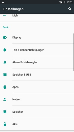 Scrollen Sie und wählen Sie Akku