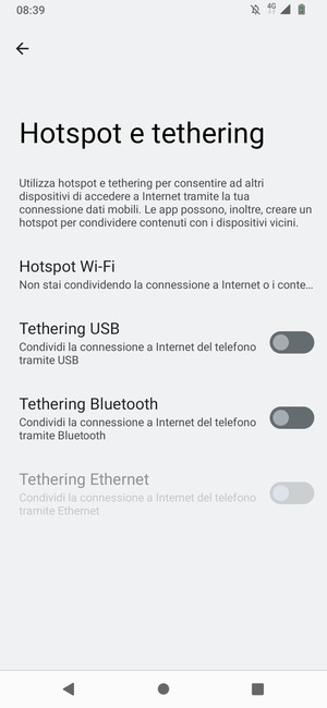 Seleziona Hotspot Wi-Fi