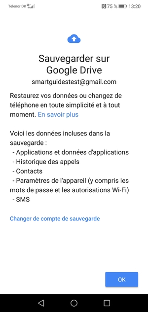 Sélectionnez OK