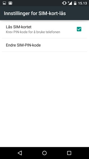 Velg Endre SIM-PIN-kode