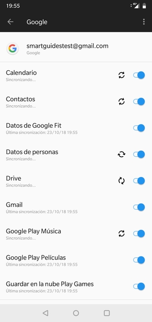 Su información será sincronizada