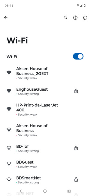 Select the wireless network you want to connect to